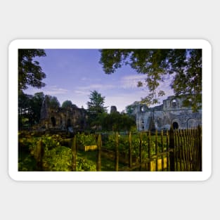 Kirkstall Abbey 4261-B Cistercian monastery Leeds West Yorkshire Night After Dark Photography Sticker